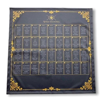 Lenormand Häuserschablone 9er Tafel Tuch 60x60 cm / umsäumt