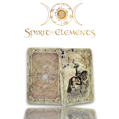 Spirit of Elements Lenormandkarten / Old Black Vintage mit Skatkarten