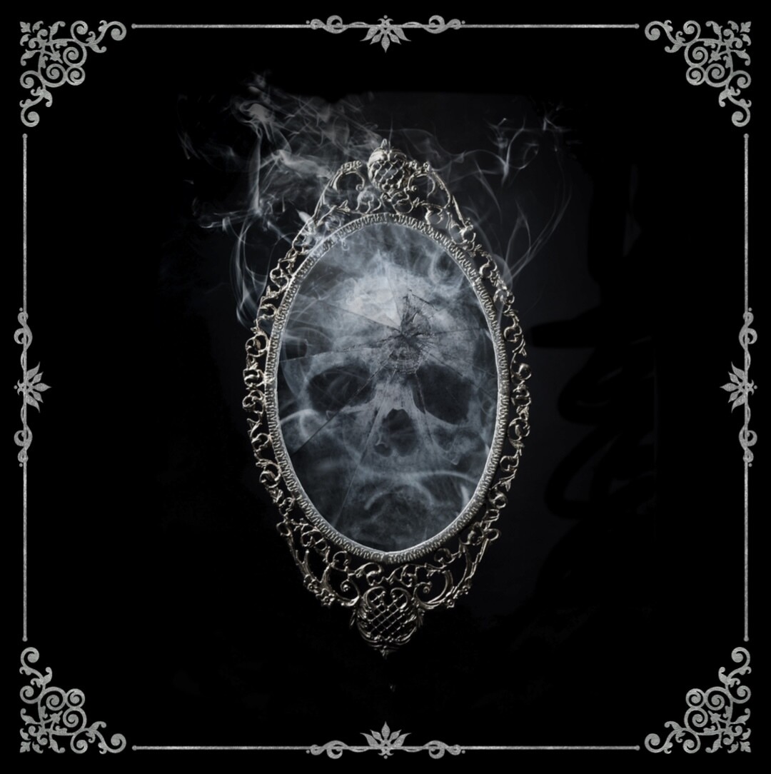 Lenormand & Tarot Tuch / Black-Silver Line Ghost Mirror