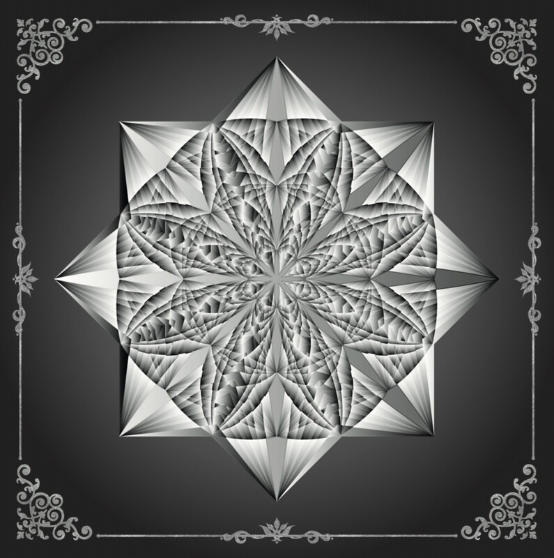 Lenormand & Tarot Tuch / Black-Silver Line Hypnotic