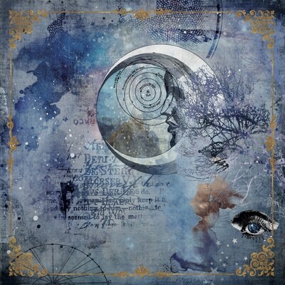 Lenormand & Tarot Tuch / Mond Aquarell Lenormand & Tarot Tuch / Mond Aquarell