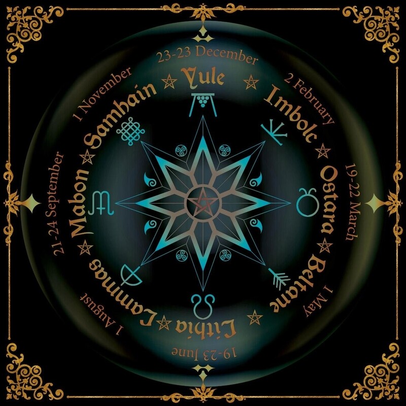 Lenormand / Tarot Tuch Jahreskreis Mystic /  B- WARE ARTIKEL