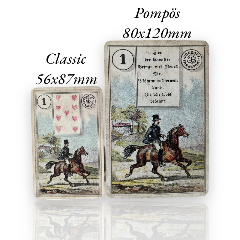 Lenormandkarten Dondorf Pompös 80x120 Vintage mit Versen Lenormandkarten Dondorf Pompös 80x120 Vintage mit Versen