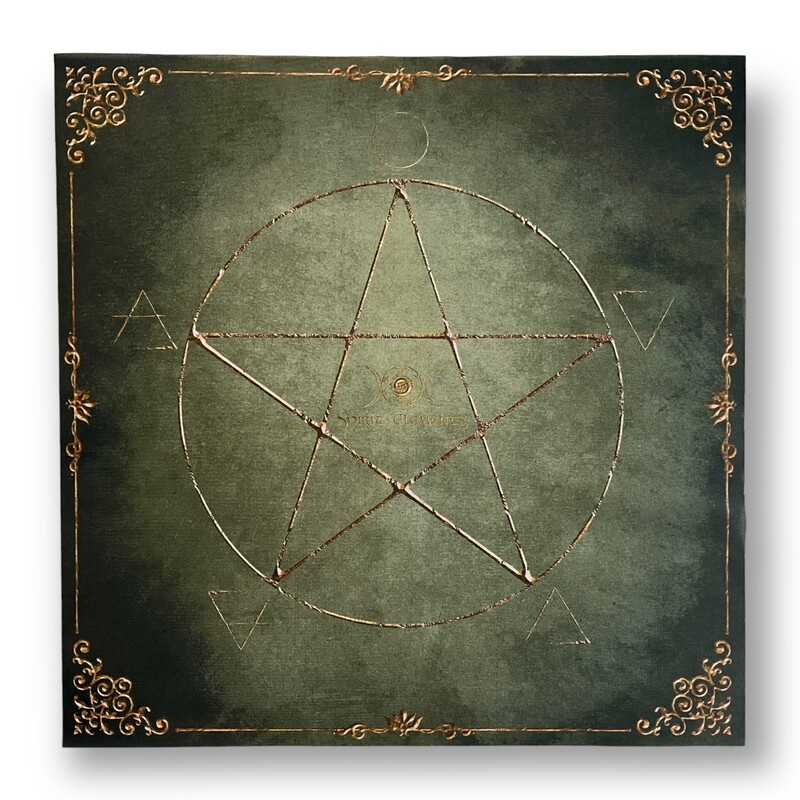 Lenormand & Tarot Tuch / Witch Elements Antique Green Lenormand & Tarot Tuch / Witch Elements Antique Green