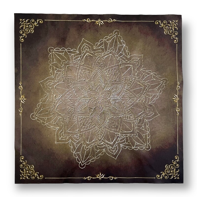 Tarot Tuch / Golden Mandala Elements Brown Antique Tarot Tuch / Golden Mandala Elements Brown Antique