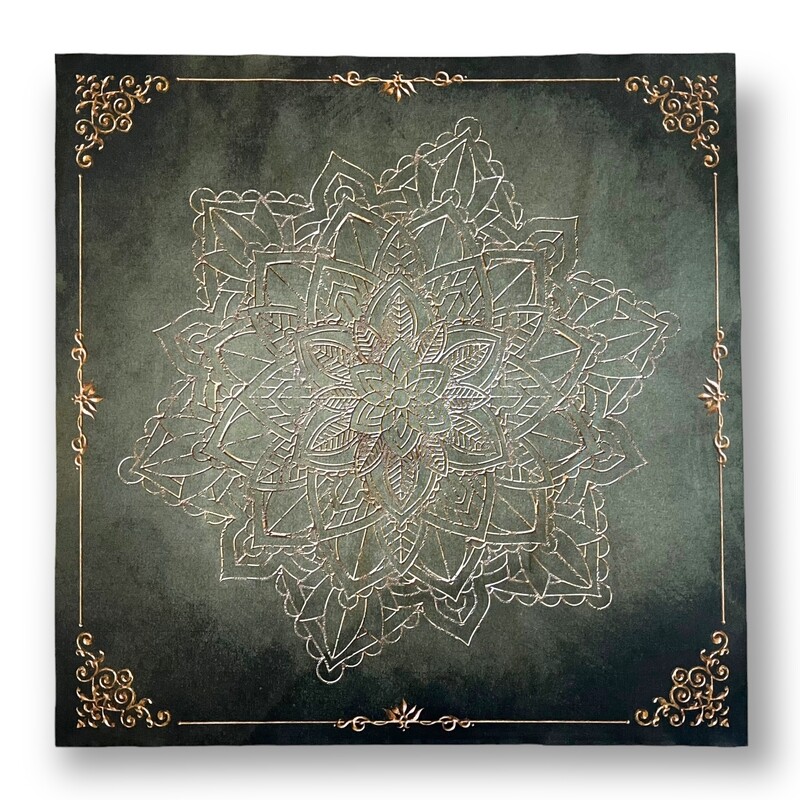 Tarot Tuch / Golden Mandala Elements Green Antique Tarot Tuch / Golden Mandala Elements Green Antique