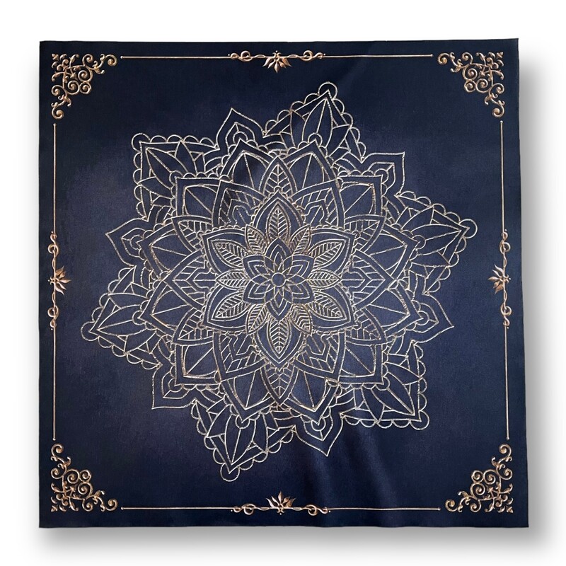 Tarot Tuch / Golden Mandala Elements Black Antique Tarot Tuch / Golden Mandala Elements Black Antique