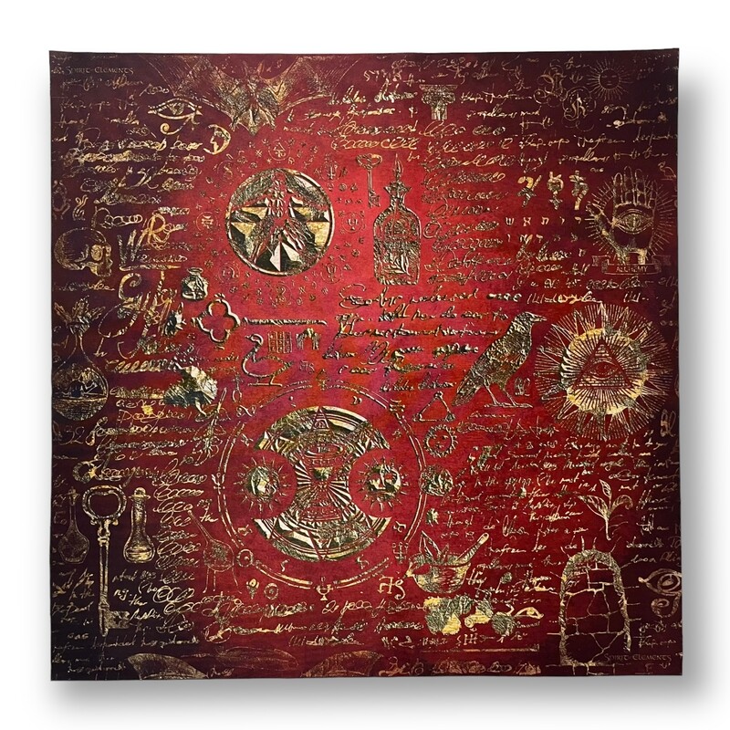Lenormand / Tarot Tuch Alchemy Antique Red Lenormand / Tarot Tuch Alchemy Antique Red