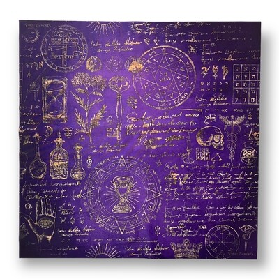Lenormand / Tarot Tuch Hexenküche Elements Antique Violett