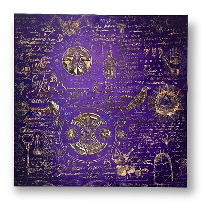 Lenormand / Tarot Tuch Alchemy Antique Violett