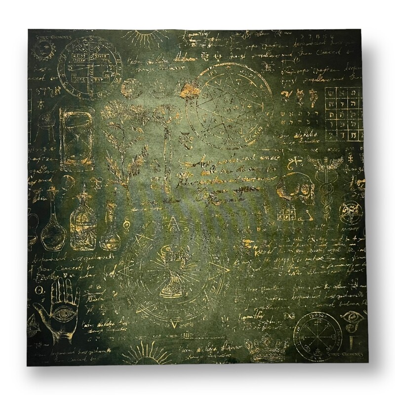 Lenormand / Tarot Tuch Hexenküche Elements Antique Green Lenormand / Tarot Tuch Hexenküche Elements Antique Green