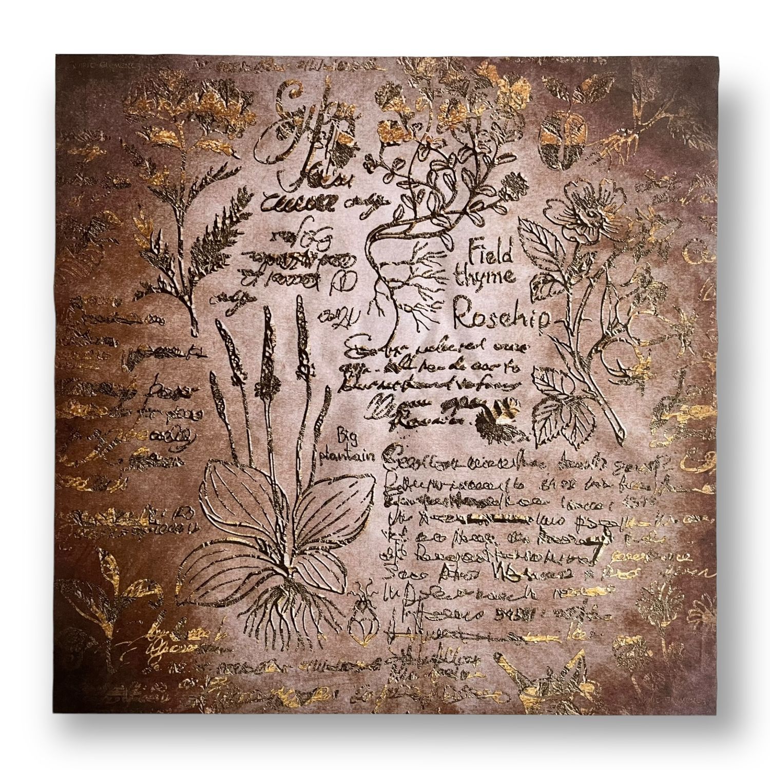Lenormand / Tarot Tuch Herbal Witch Beige-Braun