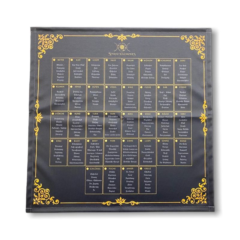 Lenormand Häuserschablone 8er Tafel Tuch 60x60 cm / umsäumt