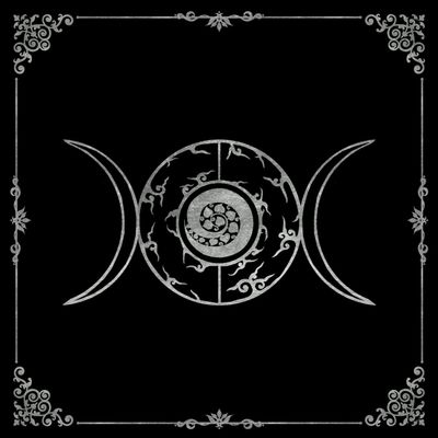 Lenormand & Tarot Tuch / Black-Silver Line Dreier-Mond