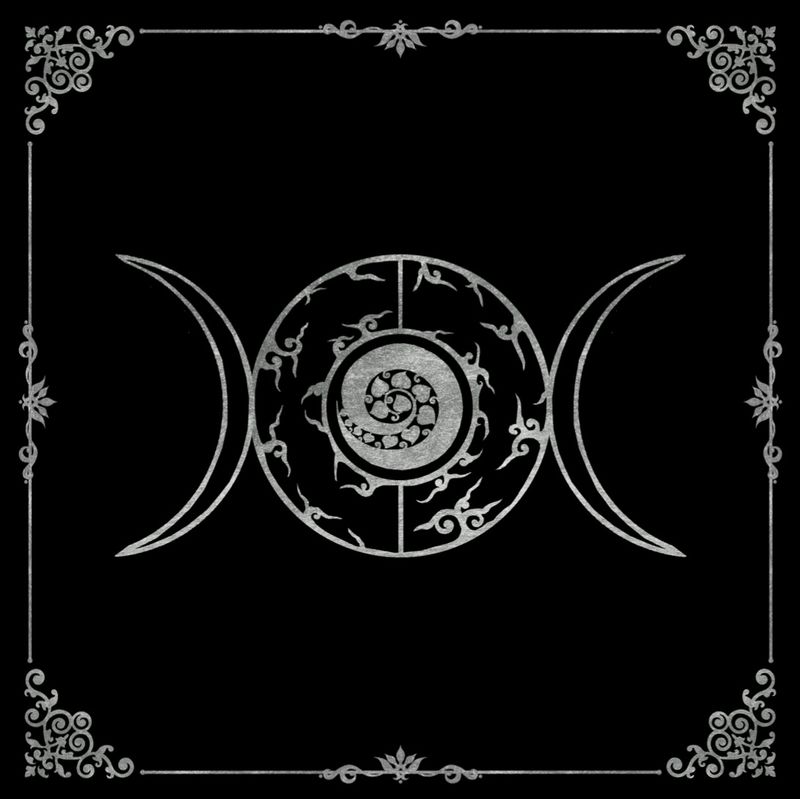 Lenormand & Tarot Tuch / Black-Silver Line Dreier-Mond