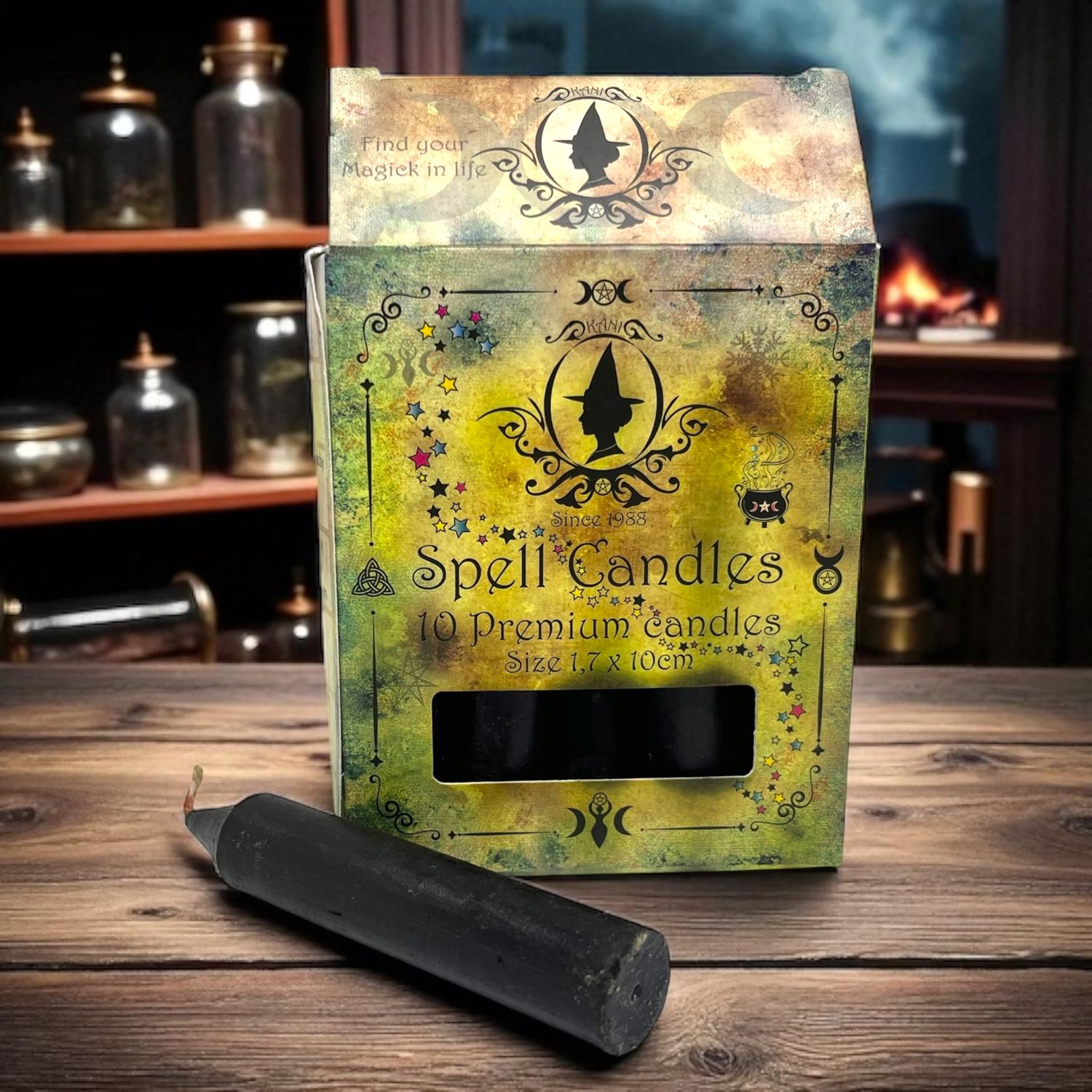 Ritualkerzen für Kerzenmagie - 1,7 x 10 cm Schwarz