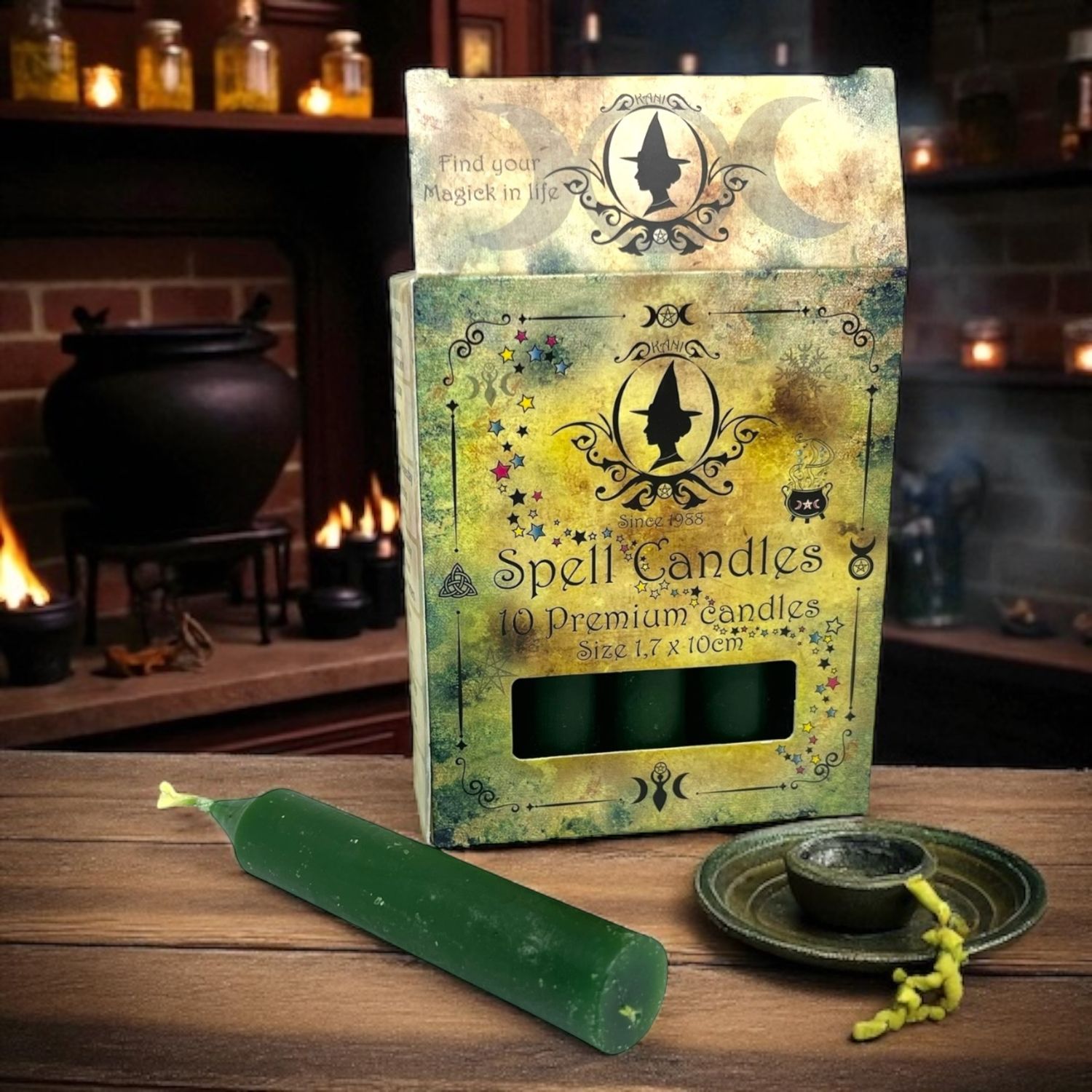 Ritualkerzen für Kerzenmagie - 1,7 x 10 cm Grün