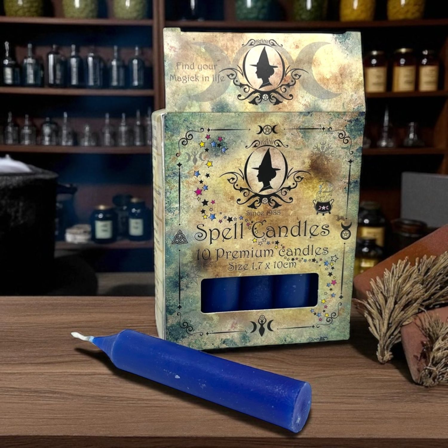 Ritualkerzen für Kerzenmagie - 1,7 x 10 cm Dunkelblau