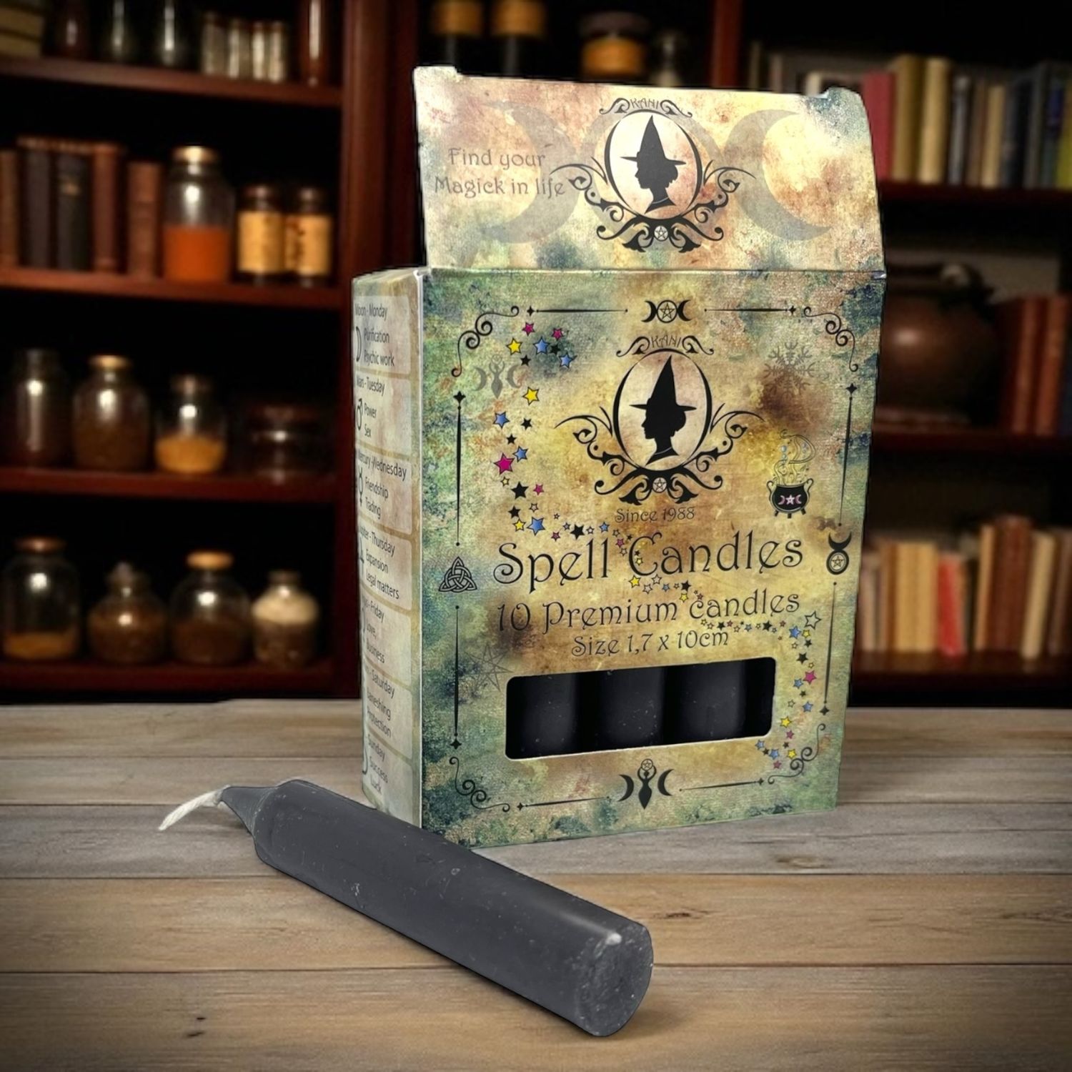 Ritualkerzen für Kerzenmagie - 1,7 x 10 cm Grau