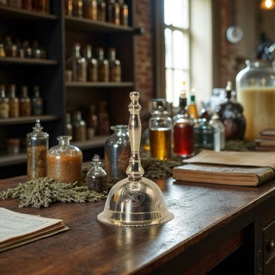 Kleine Altarglocke aus Messing Vintage– Pentagramm Kleine Altarglocke aus Messing Vintage– Pentagramm