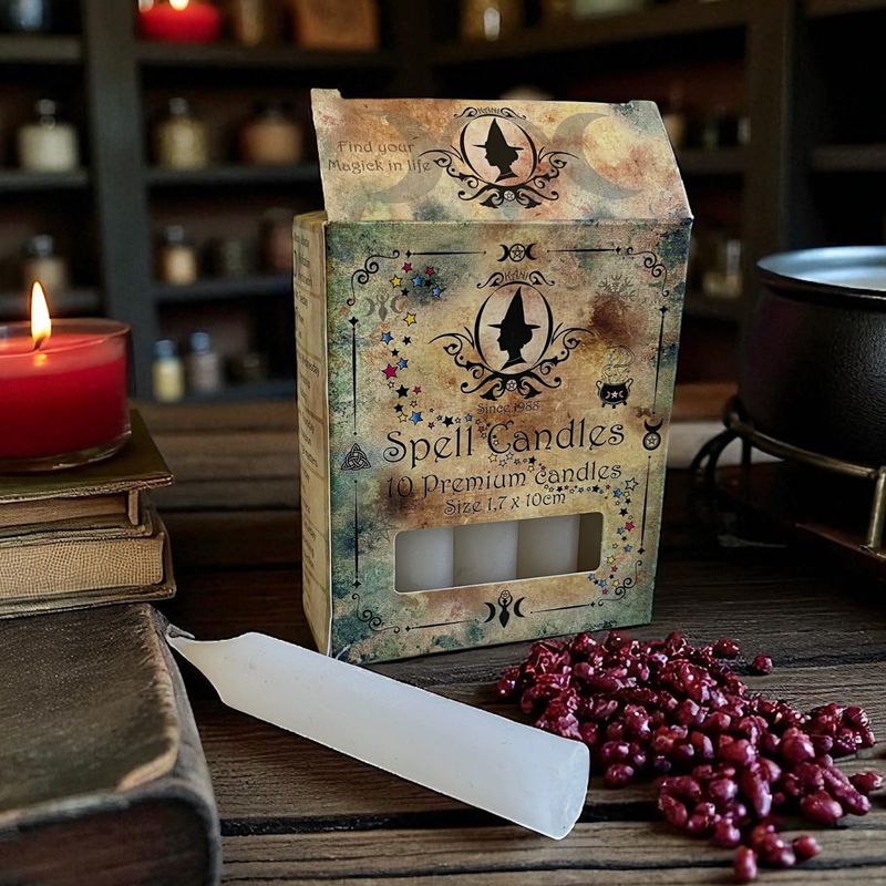 Ritualkerzen für Kerzenmagie - 1.7 x 10 cm Weiss Ritualkerzen für Kerzenmagie - 1.7 x 10 cm Weiss