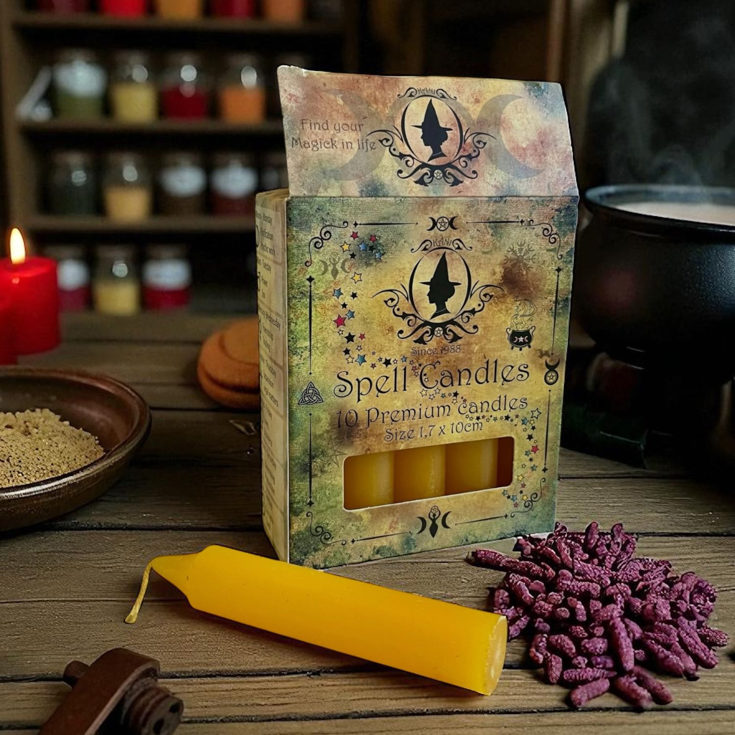 Ritualkerzen für Kerzenmagie - 1,7 x 10 cm Gelb