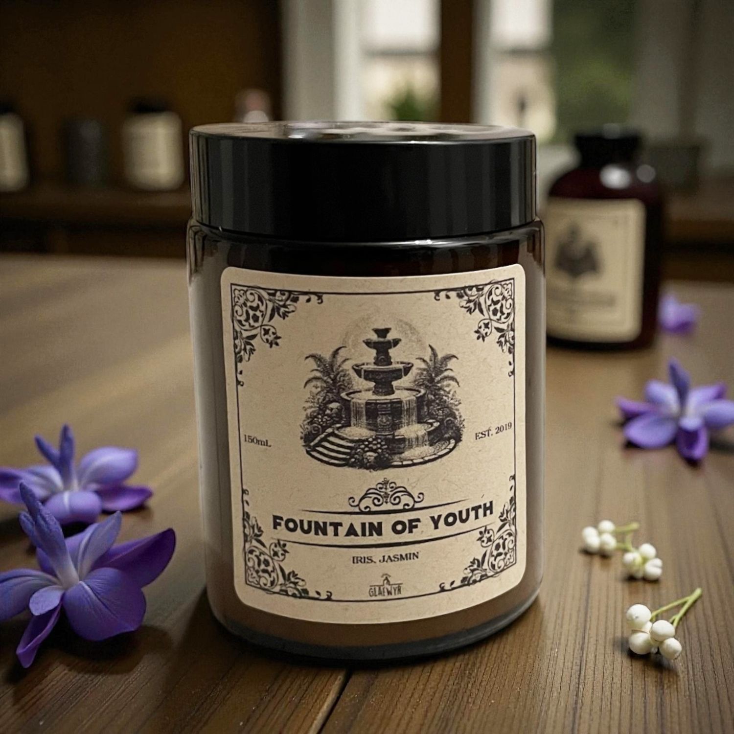 Magische Kerze Jungbrunnen – Duft Iris & Jasmin Magische Kerze Jungbrunnen – Duft Iris & Jasmin