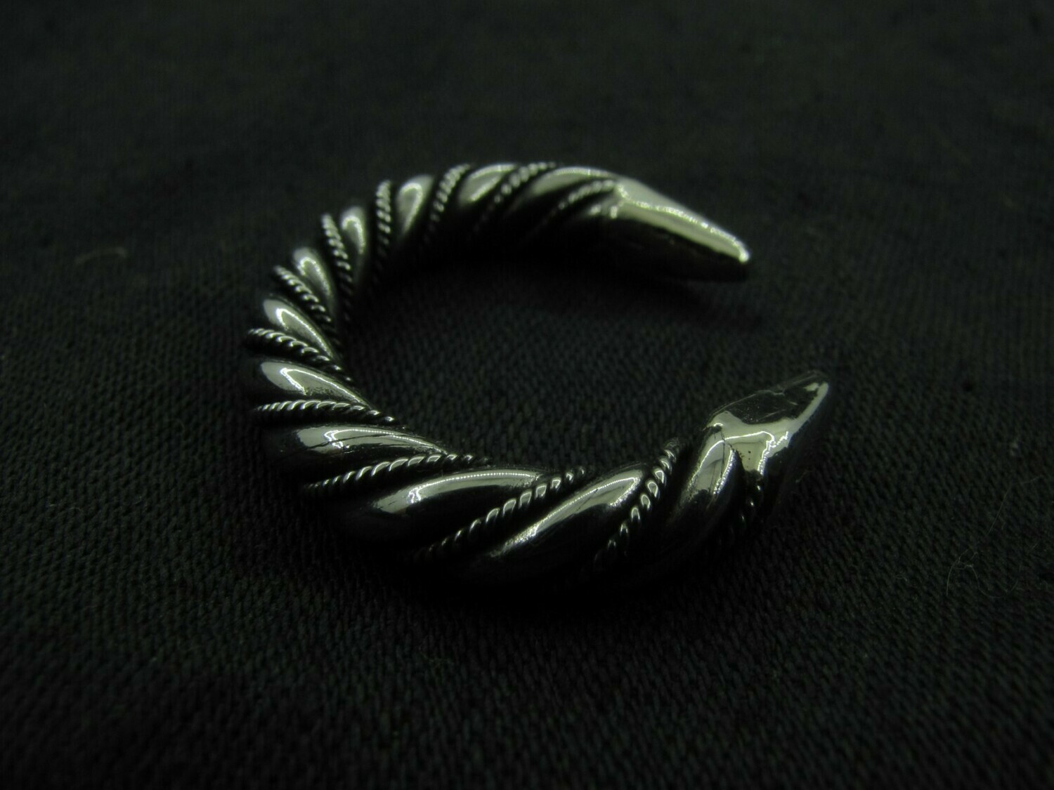Viking Twisted Ring, Danish Shape, Alpacca Metal, Handmade