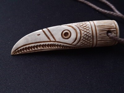 Viking White Raven Amulet - Hand Carved /Uppåkra, Talisman