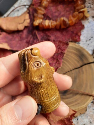 Viking Odin Bear Warriors, Berserker Amulet, Hand Carved, Moose Antlers