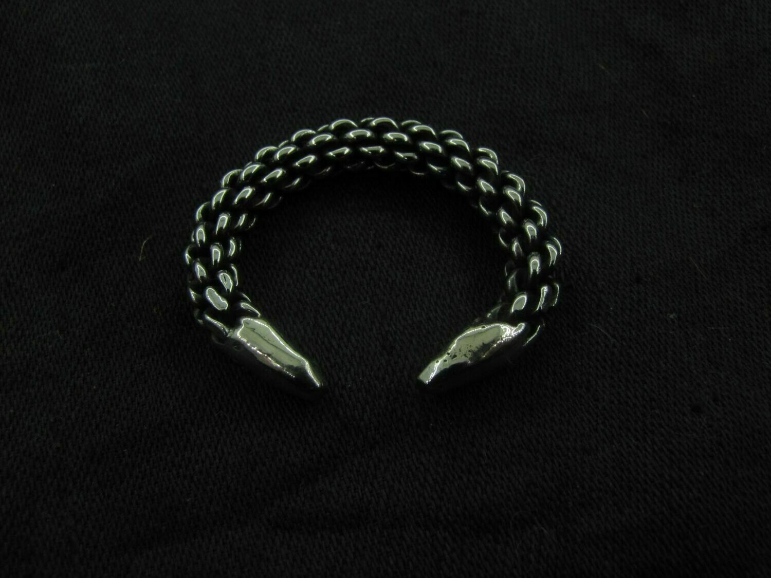 Viking Twisted Ring, Danish Shape, Alpacca Metal, Handmade