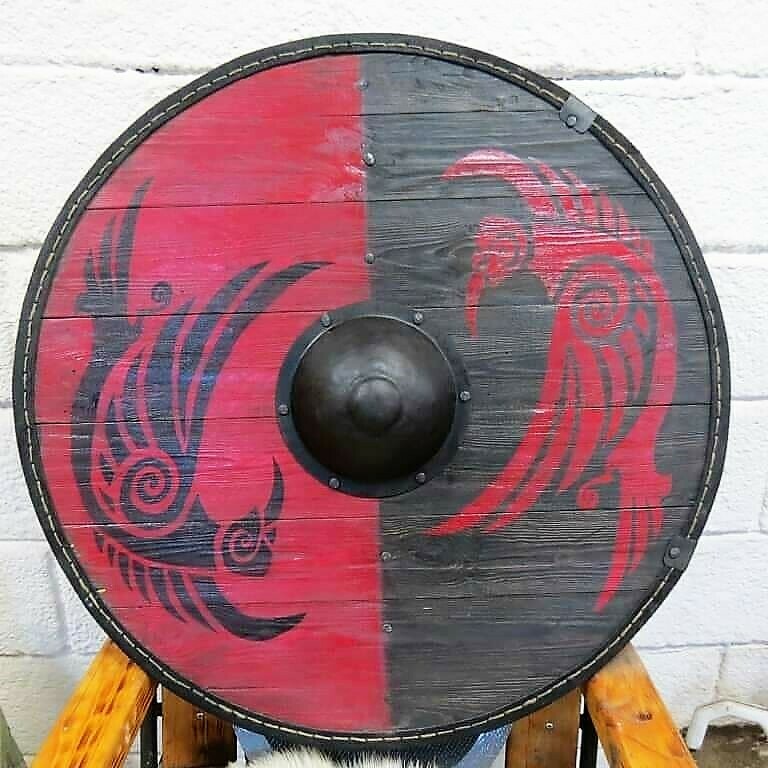 Viking Round Shield, Fully Functional Battle Shield Replica with Ancient look, D. 80 cm.