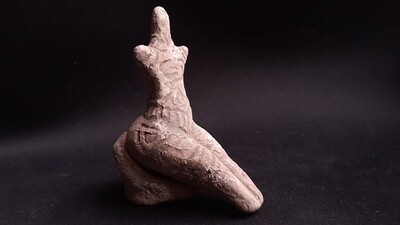 Handmade Enthroned Snake Mother Goddess, Clay - Terracotta