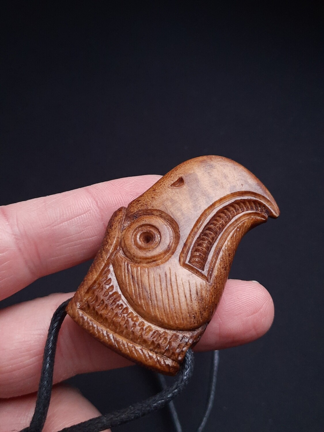 Handmade Falcon Pendant, Hand Carved, Moose Antlers