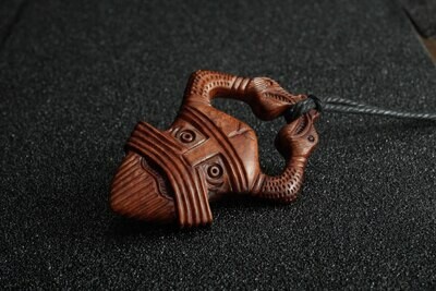 Handmade Viking Odin Pendant, Antlers Hand-Carved