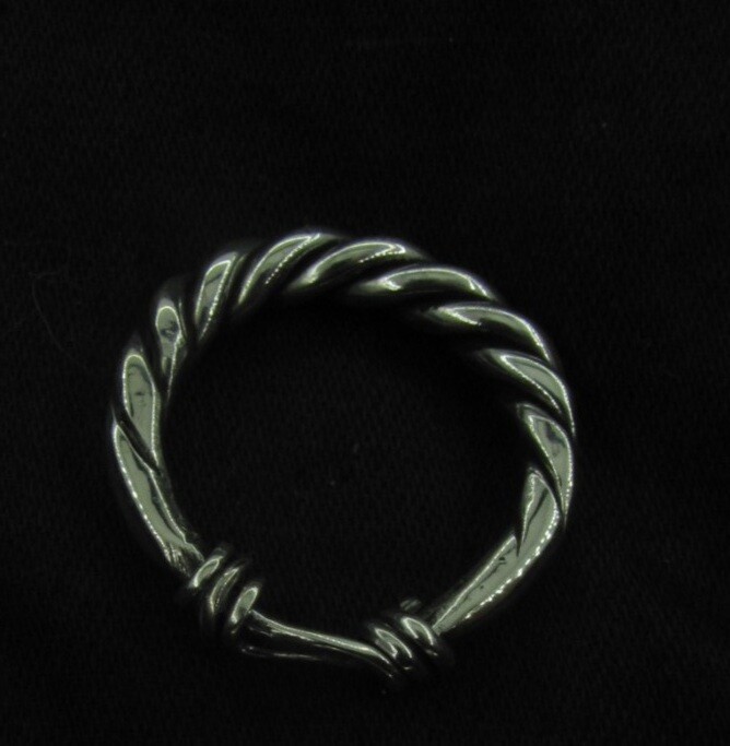 Viking Twisted Ring With Knot, Hand Forged, Silver
