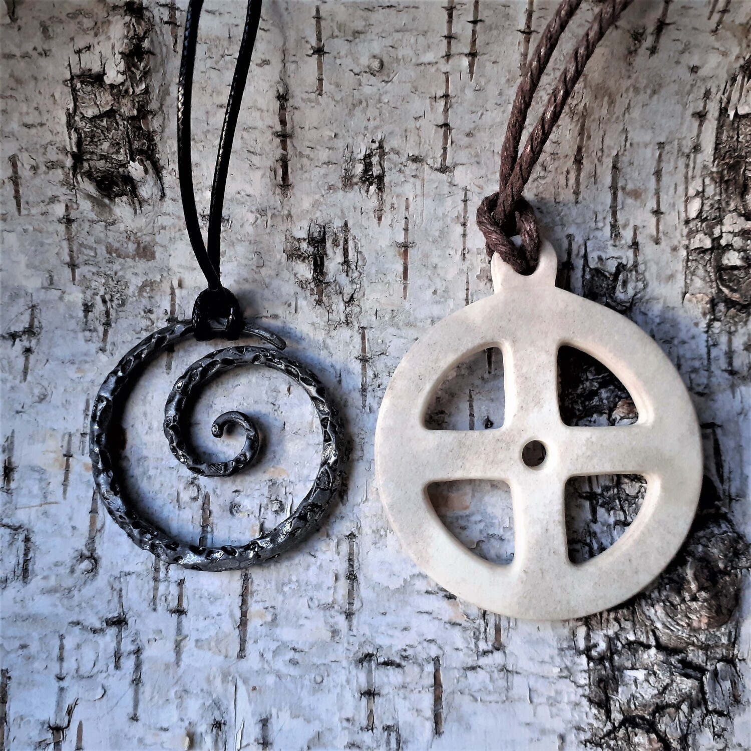 Viking Solar Necklace / Amulet, Hand-Carved, Moose Antlers