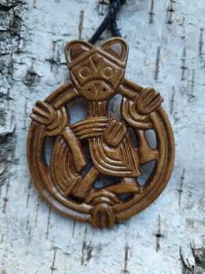 Historical Viking Pendant / God Loki Amulet, Antlers Hand-Carved