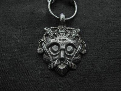 Viking Warrior Head Pendant - Odin's Mask - Amulet Gnezdovo, Silver