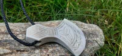 Mjolnir, Viking Hammer Pendant, Antlers Hand-Carved