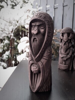 Old Norse Gods, Odin Statue, Wood Hand Carved
