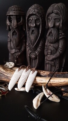 Viking / Celtic Norse Motif Raven Pendant, Handmade bone amulet