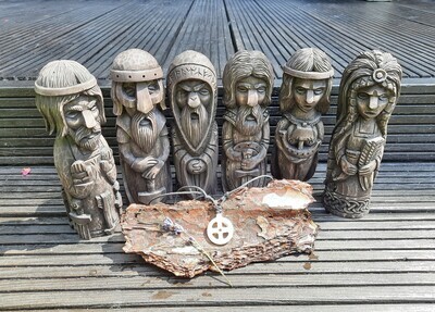 Old Norse Gods Statues: Odin, Thor, Tyr, Sif, Ran, Baldur, Wood Hand Carved, Offer, free gift