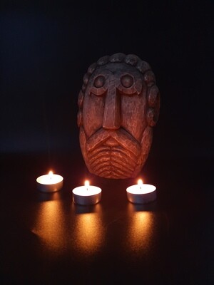 NEW! Celtic Hero Head - Historical Celtic art inspired artwork, Natural wood, Handmade