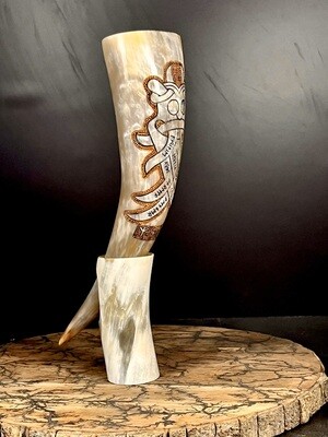 Crafting Norse Art Excellence: Premium Viking Drinking Horns Collection - "Allfather" (God Odin Horn)