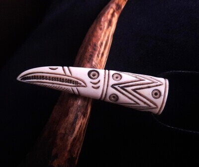 Odin Raven Pendant, Norse Historical Art Inspired Pagan amulet, Antlers, Handmade