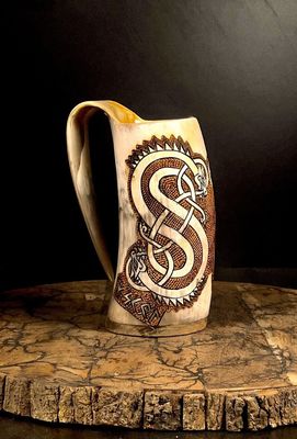 Crafting Norse Art Excellence: Premium Viking Drinking Horn Cups Collection - "Ragnarok"