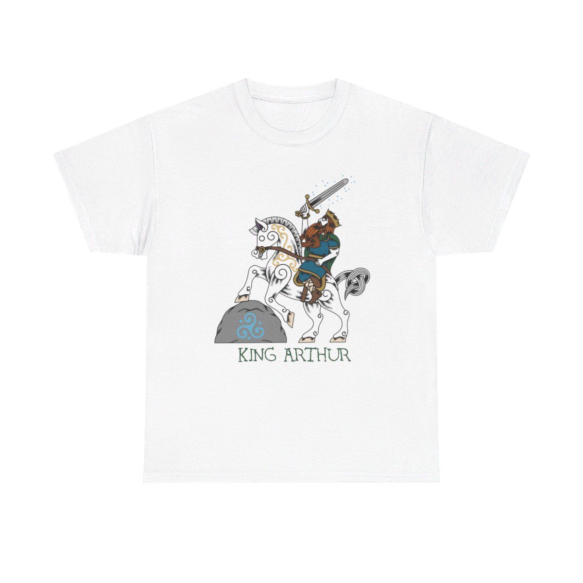 King Arthur riding a horse named "Llamrei", Gift for Celts, Norse Celtic Art Fashion