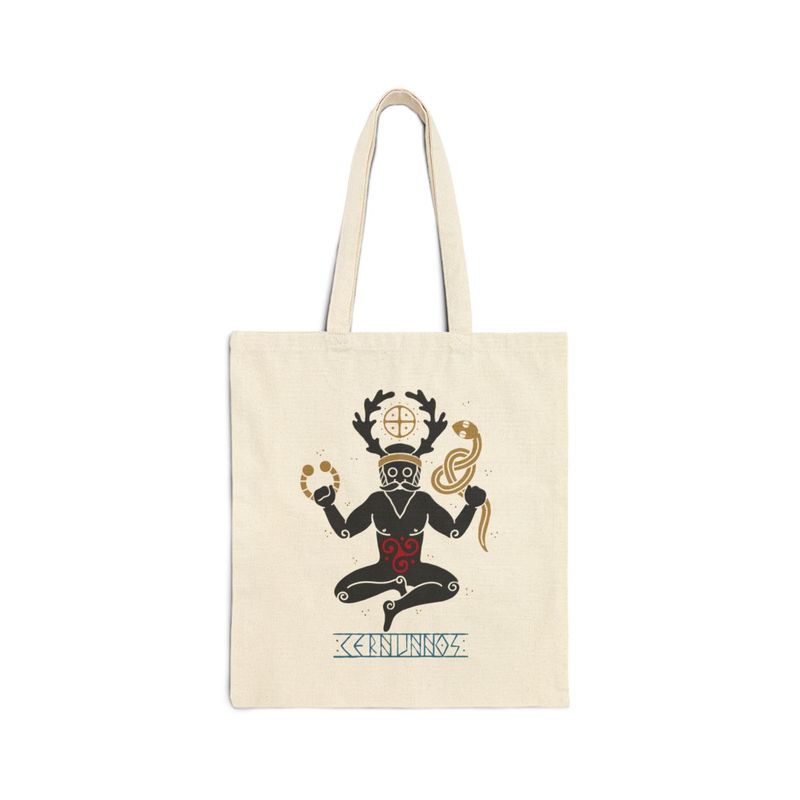 Cernunnos Celtic God Cotton Canvas Tote Bag