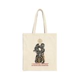 Lagertha + Ragnar, Unique Vikings Cotton Canvas Tote Bag, Colors: Natural, Sizes: 15" x 16"